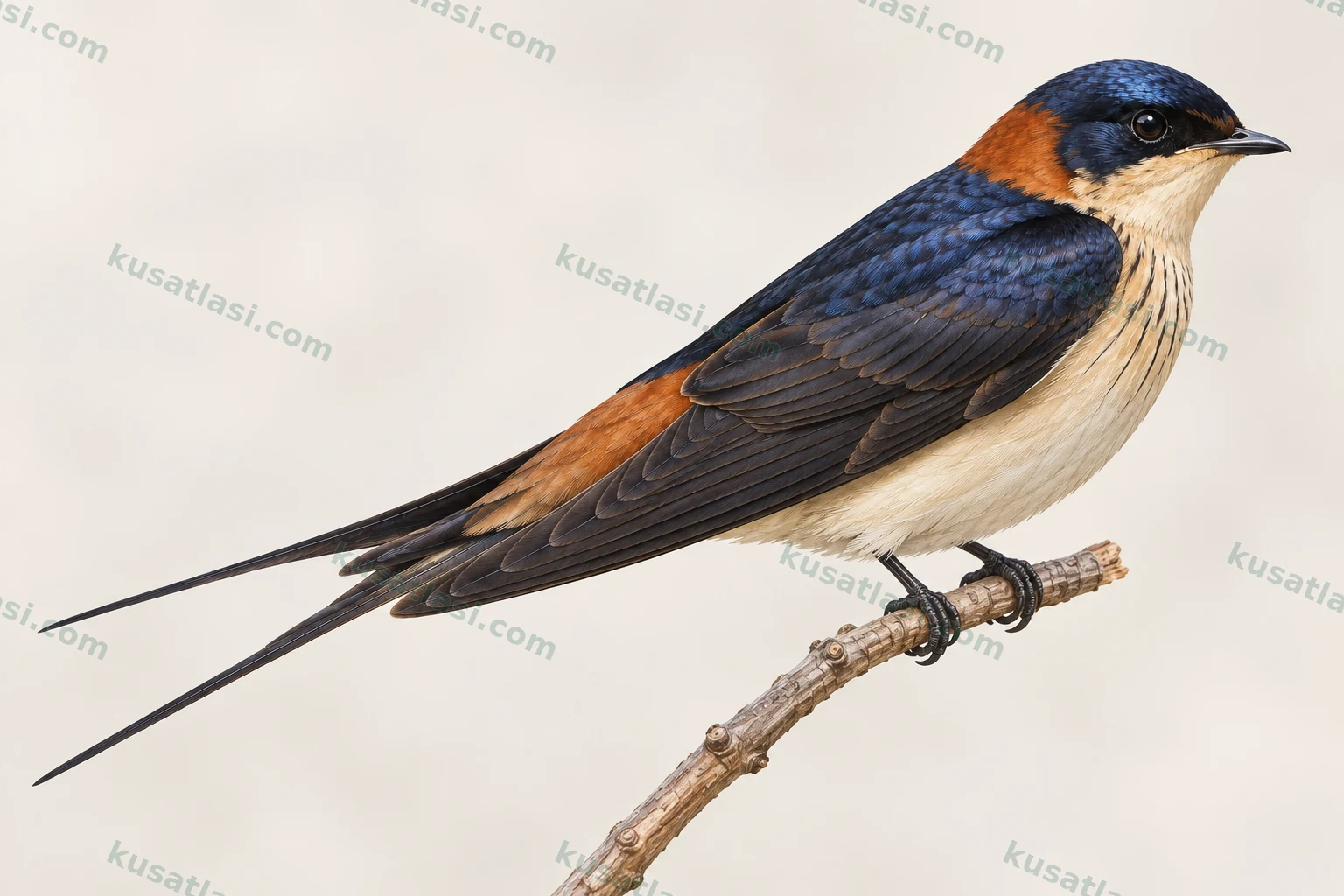 African Red-rumped Swallow — yetişkin erkek tüneme