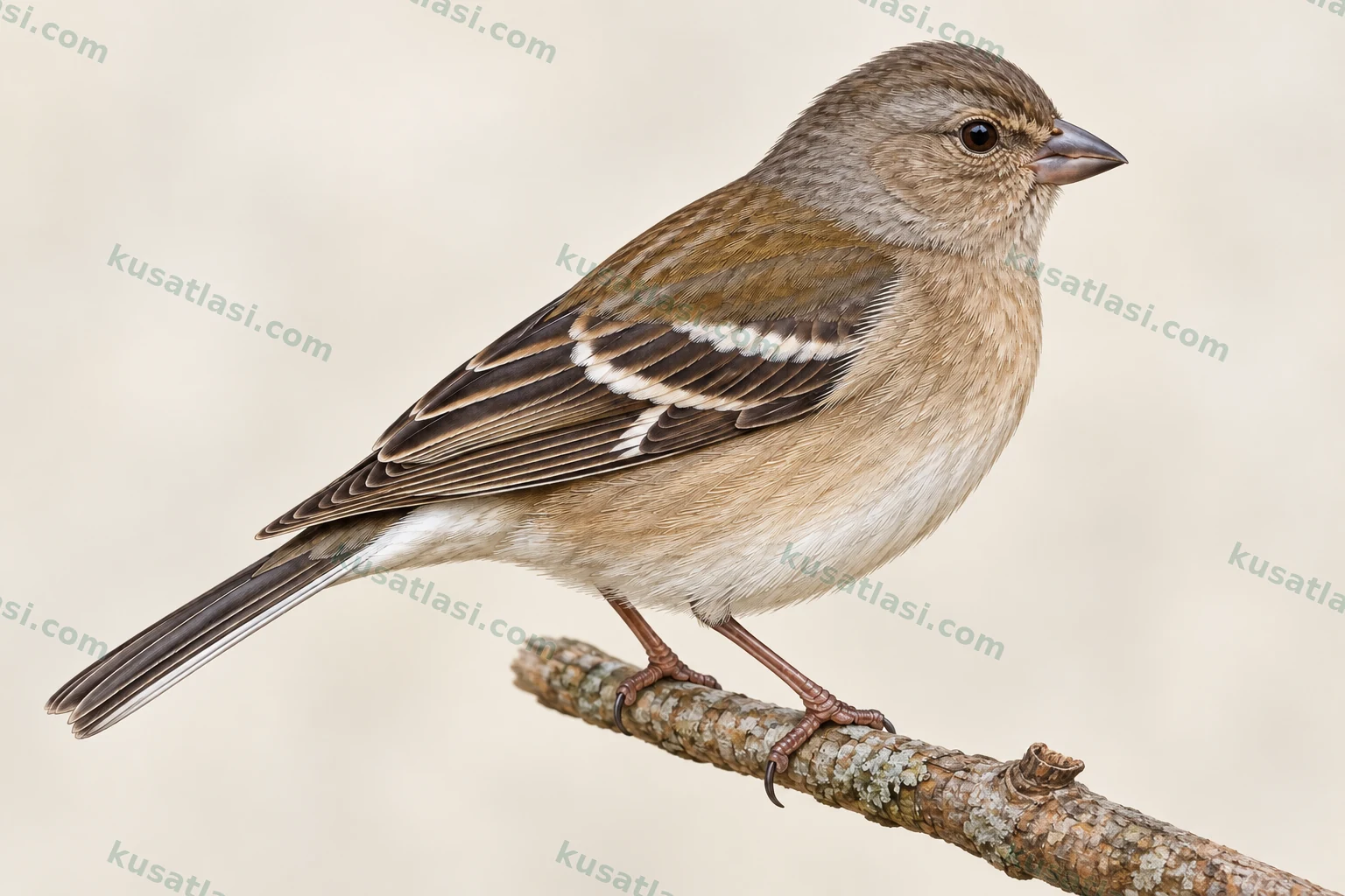 African Chaffinch — yetişkin dişi tüneme