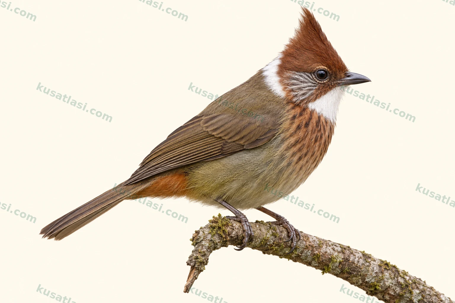 Ak Enseli Yuhina — yetişkin dişi tüneme